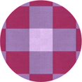 thumbnail image 1 of Ahgly Company Tapis d'Intérieur Ronds Lavables à la Machine, Style Transitionnel, Rose Limonade Rose, Tapis de Zone, 7 Pieds Rond, 1 of 7