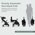 thumbnail image 3 of INFANS Lightweight Baby Stroller, One-Hand Gravity Fold, Compact Travel Stroller for Airplane with Aluminium Frame, Adjustable Backrest and Canopy, Foldable Infant Toddler Stroller, 3 of 9