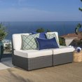 thumbnail image 2 of Outdoor Patio Furniture, 2 Piece-PE Wicker Rattan Armless Sofa Sectional Conversation Sofa Set , for Garden Backyark Porch Deck, Gray, 2 of 5
