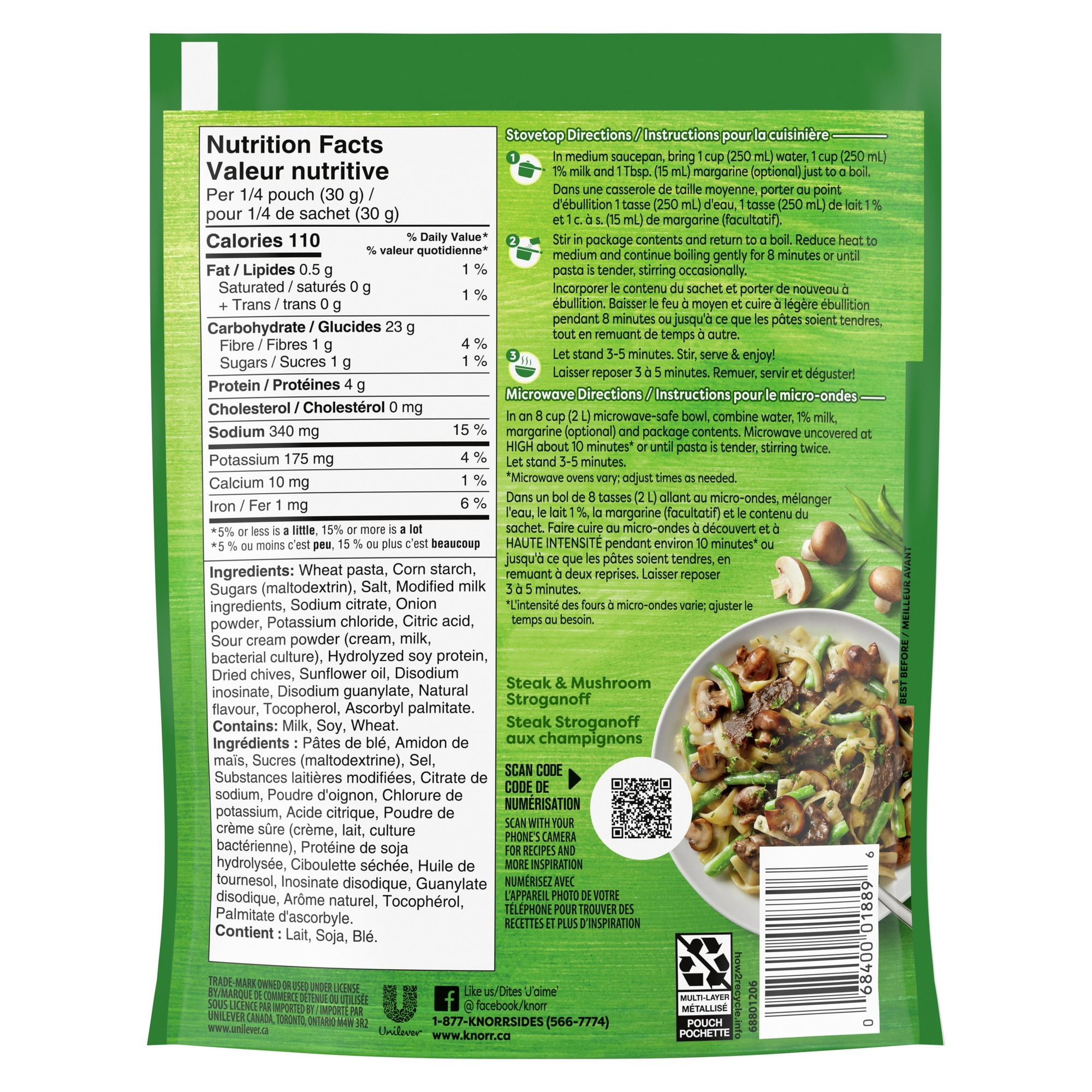 Knorr Sidekicks Sour Cream & Chives Pasta Side Dish
