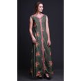 thumbnail image 3 of Bimba Floral Printed Front Slit Sleeveless Summer Spring Long Women BeachDress-Medium, 3 of 5