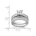 thumbnail image 3 of Sterling Silver Engagement Bridal Wedding Ring Set with Cubic Zirconia (CZ) (CZ), 3 of 4
