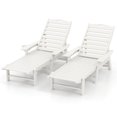thumbnail image 2 of Costway Lot de 2 Chaises Longues de Patio Réglables, Résistantes aux Intempéries, en HDPE, avec Porte-Gobelet, 2 of 8