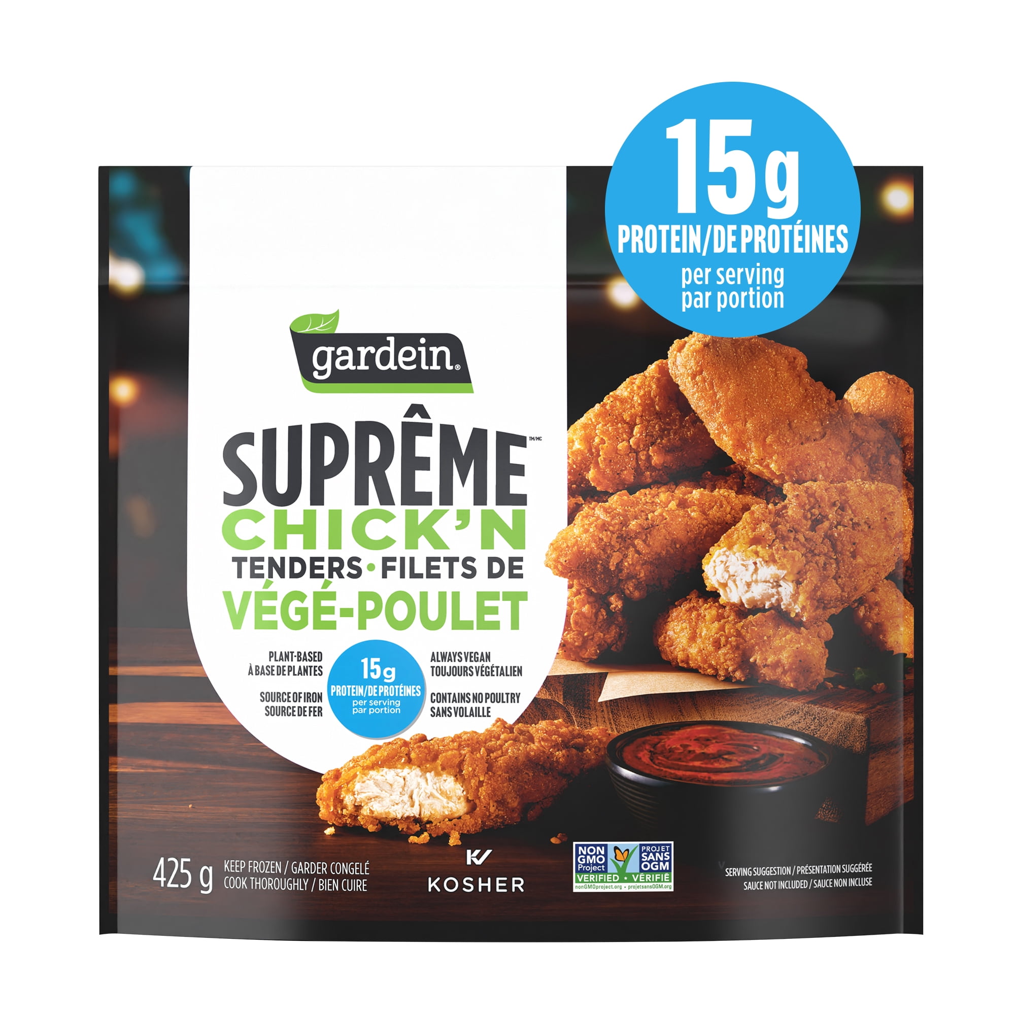 Gardein Suprême Repas Filets de Végé-Poulet, Dîner glacé & Repas surgelé, À base de Plantes, Végétalien, 15g de Protéines Source de fer 425g
