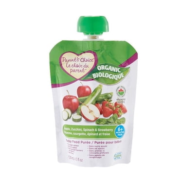 Parent's Choice Organic Apple, Spinach, Zucchini & Strawberry Baby Food Purée