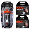 thumbnail image 1 of Personna M5 Magnum 5 Rasoir avec Tondeuse + Cartouches de Recharge de Lame de Rasoir M5 Magnum 5, 4 Unités (Lot de 2), 1 of 1
