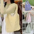 thumbnail image 2 of Shopping Bag Cloud Bubble High Capacity Soft Cloth Portable Handle Space-Saving Storage Solid Color Women Shoulder Tote Bag Daily Accessory, 2 of 11