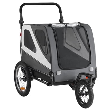 KFFKFF Dog Bike Trailer, Supports up to 100 lbs, 2-in-1 Pet Stroller Cart Bicycle Carrier for Small & Large Dogs, Easy Folding Frame with Quick Release Wheel
