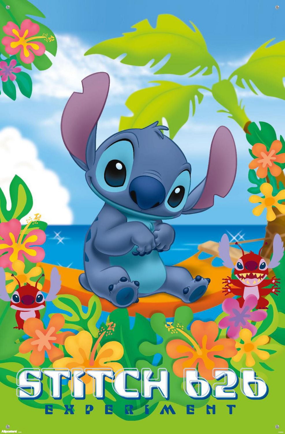 Disney Leroy and Stitch - Beach Wall Poster
