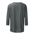 thumbnail image 4 of Meichang T-Shirts pour Femmes à Manches 3/4, Grande Taille, Col Ras du Cou, Coupe Ample, Unis, Basiques, Chemisiers Habillés Décontractés pour l'Automne, 4 of 5
