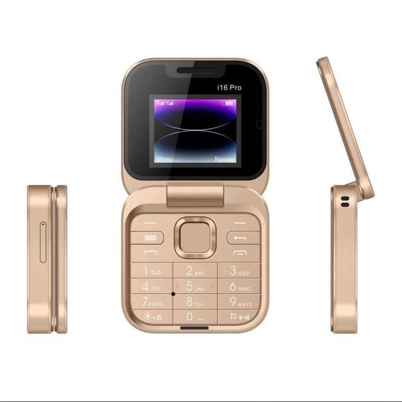 Iumwxz Folding Flip Phone Dual SIM Card Mini Mobile Backup Cellphone Senior Large Button Camera Emergency LED Torch 1 Unit