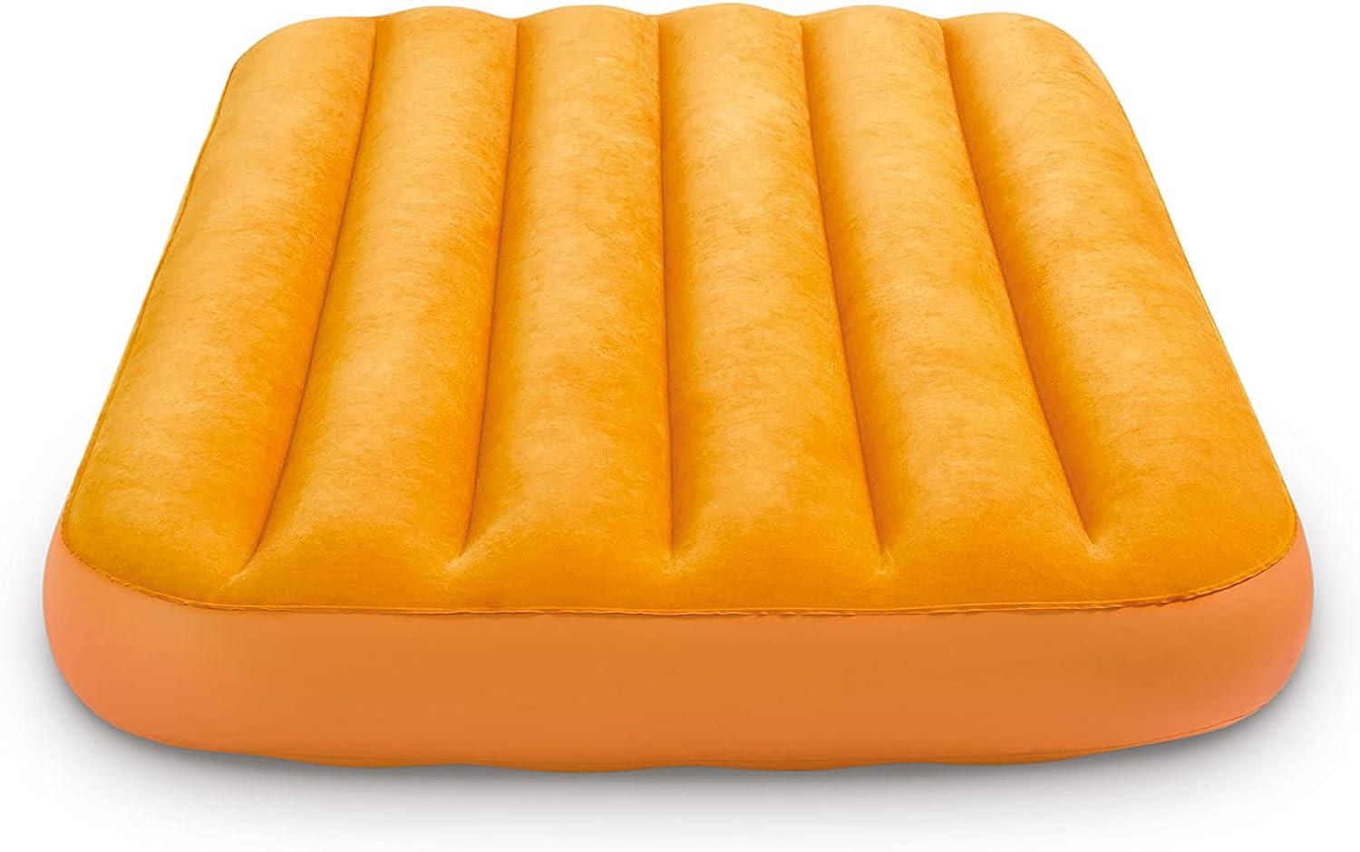 Intex Cozy Kidz™ Single Air Mattress with Fiber Tech, Ages: 3-10, (Colour may vary - blue or orange)