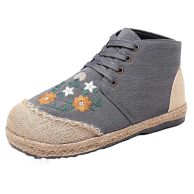 Chaussures Simples Brodées Style Ethnique pour Femmes, Souples, Confortables et Respirantes, Chaussures Rétro