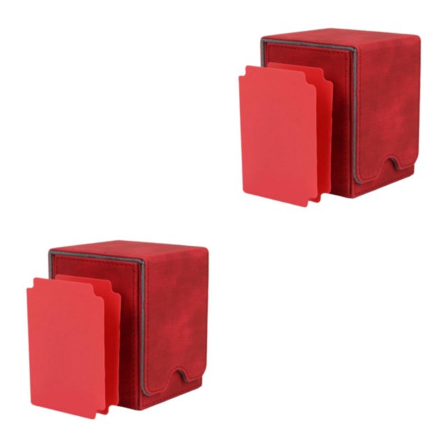 mmirethe Étui en Cuir Élégant 100 Cartes pour Cartes de Visite Professionnelles Rouge 2Set