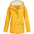 thumbnail image 1 of HTNBO Hooded Solid Color Rain Coats for Women Outdoor Windproof Plus Size Rain Jackets, 1 of 3