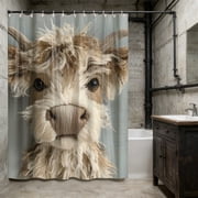 EGNMCR Faux Embroidery Printed Shower Curtain No Punch Bathroom Waterproof Curtain Bathroom Special Waterproof And Moldproof Hanging Curtains polyester Faux Embroidery Printed Shower Curtain