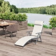 thumbnail image 2 of Outsunny Chaise Longue Extérieure Inclinable Pliante et Réglable Robuste - Ensemble de 1, Crème, 2 of 10