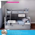 thumbnail image 2 of BEDSMART Solid Wood Twin Over Full Bunk Bed With Trundle | Gray, 2 of 6