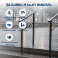 thumbnail image 2 of Black Aluminum 2-Step Outdoor & Indoor Stair Handrail Kit with Iron Posts – ADA Compliant Safety Railing for Porch, Entryway, Non-Slip Grip, Corrosion Resistant, Easy Install – 2 Steps 1 Pack Black, 2 of 7