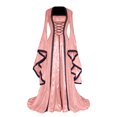 thumbnail image 2 of EGNMCR Robes d'Été Femmes Tendance 2024 Robe Princesse pour Femme Style Rétro Couleur Unie Manches Trompette, 2 of 6