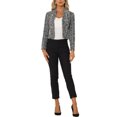 thumbnail image 2 of INSPIRE CHIC Blazer Veste en Tweed à Carreaux Élégant pour Femme TP Noir, 2 of 6