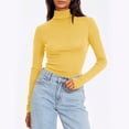 thumbnail image 2 of BLVB Women's Turtleneck Long Sleeve Base Layer Shirts Fall Fashion Basic Thermal Underwear Tops Winter Clothes, 2 of 7