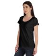 thumbnail image 4 of Inkmeso T-Shirt Basique à Encolure Dégagée Décontracté à Manches Courtes en Coton Uni T-Shirt Haut pour Femmes, 4 of 8
