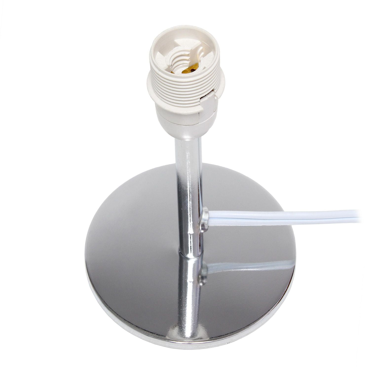Simple Designs Mini lampe de table chromée avec abat-jour en tissu incliné