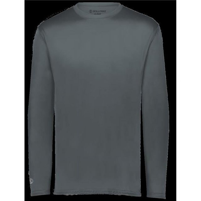 Holloway 222822.059.2XL Adult Momentum Long Sleeve T-Shirt, Graphite - 2XL