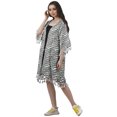 thumbnail image 4 of Moomaya Moss Georgette Printed Shrug Beach Cloth 3/4 Sleeve Cardigans For Women, 4 of 6