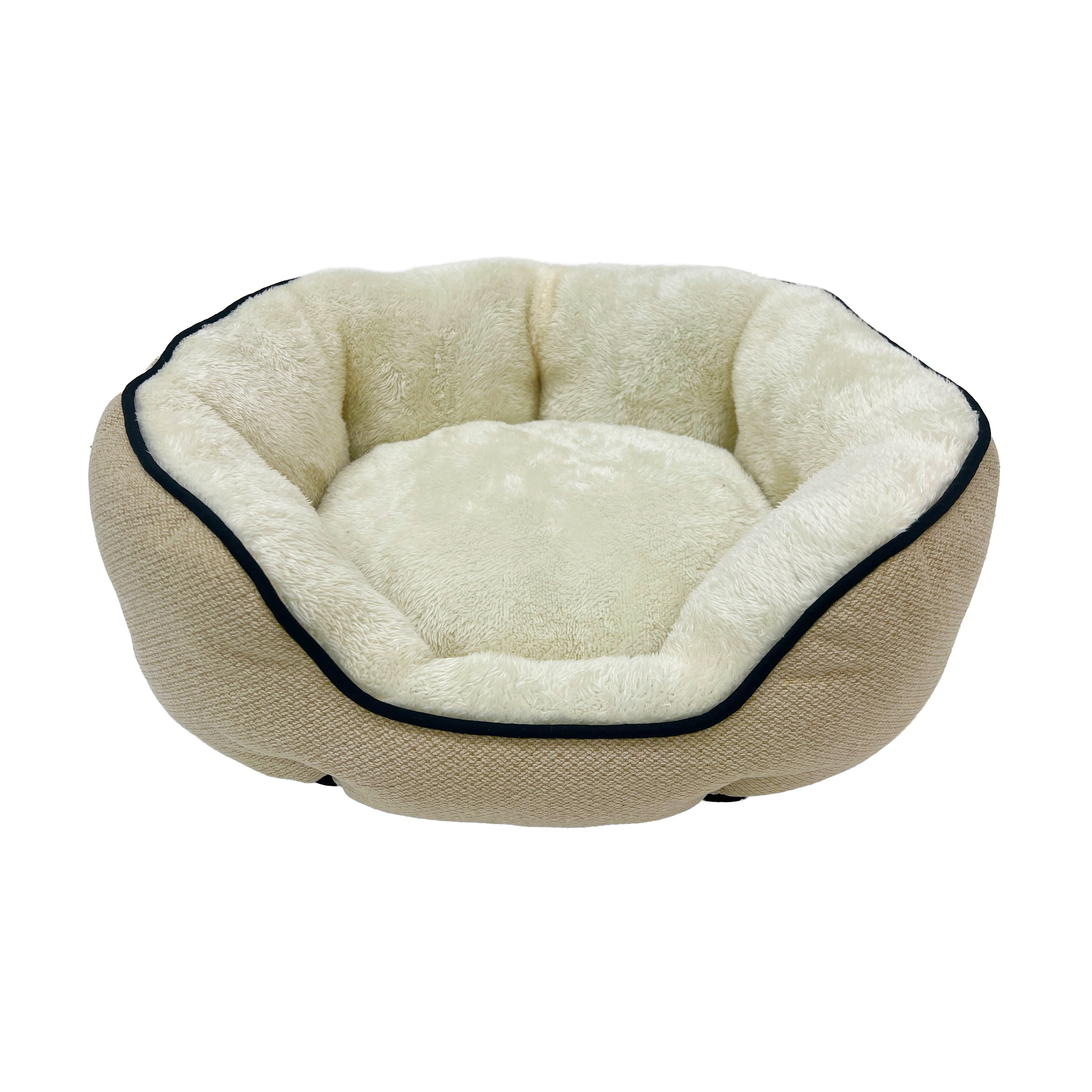 Pet Spaces 19in Oval Dog Bed, Cat Bed, Tan