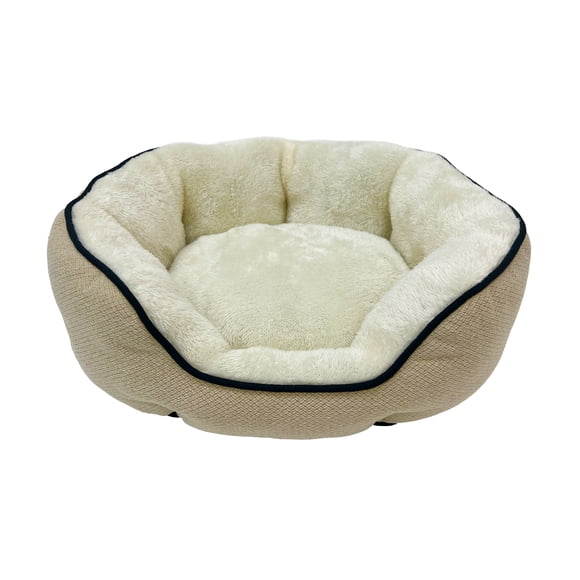 Pet Spaces 19in Oval Dog Bed, Cat Bed, Tan