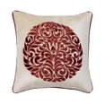thumbnail image 1 of The HomeCentric Housses de Coussin Décoratives avec Fermetures Éclair, Décoratives Rouges Lot de 2, 20x20 Pouces (50x50 cm) Coussins Décoratifs pour Canapé, Housse de Coussin à Appliqué en Velours, Style Contemporain Floral - Parfum Bordeaux, 1 of 4