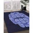 thumbnail image 3 of Ahgly Company Tapis d'Intérieur Lavables en Machine Bleu Nuit Transitionnel, 7' Carré, 3 of 7