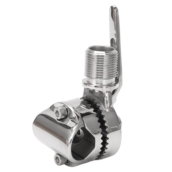 Marine Antenna Mount, Easy To Operate Adjustable Ratchet Base Mount 1in Thread Lever Action Handle For Yachts For 7/8 To 1in Rail