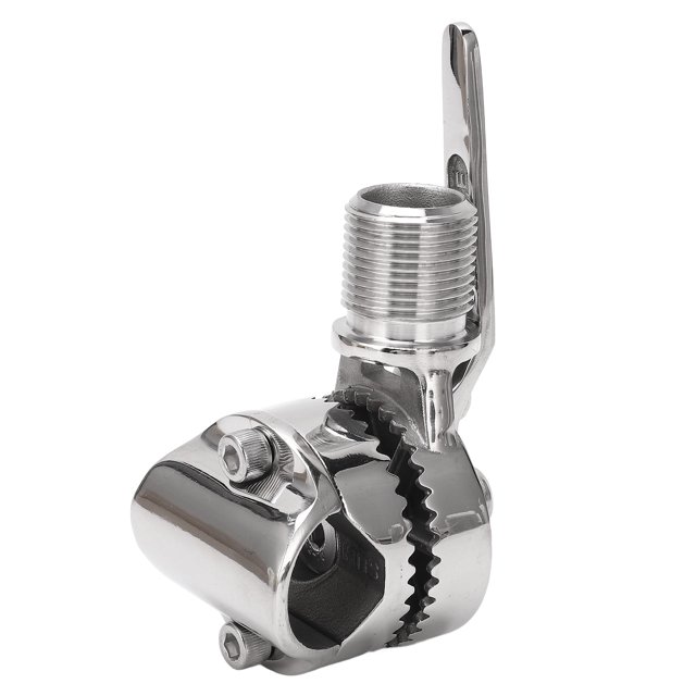 Marine Antenna Mount, Easy To Operate Adjustable Ratchet Base Mount 1in Thread Lever Action Handle For Yachts For 7/8 To 1in Rail