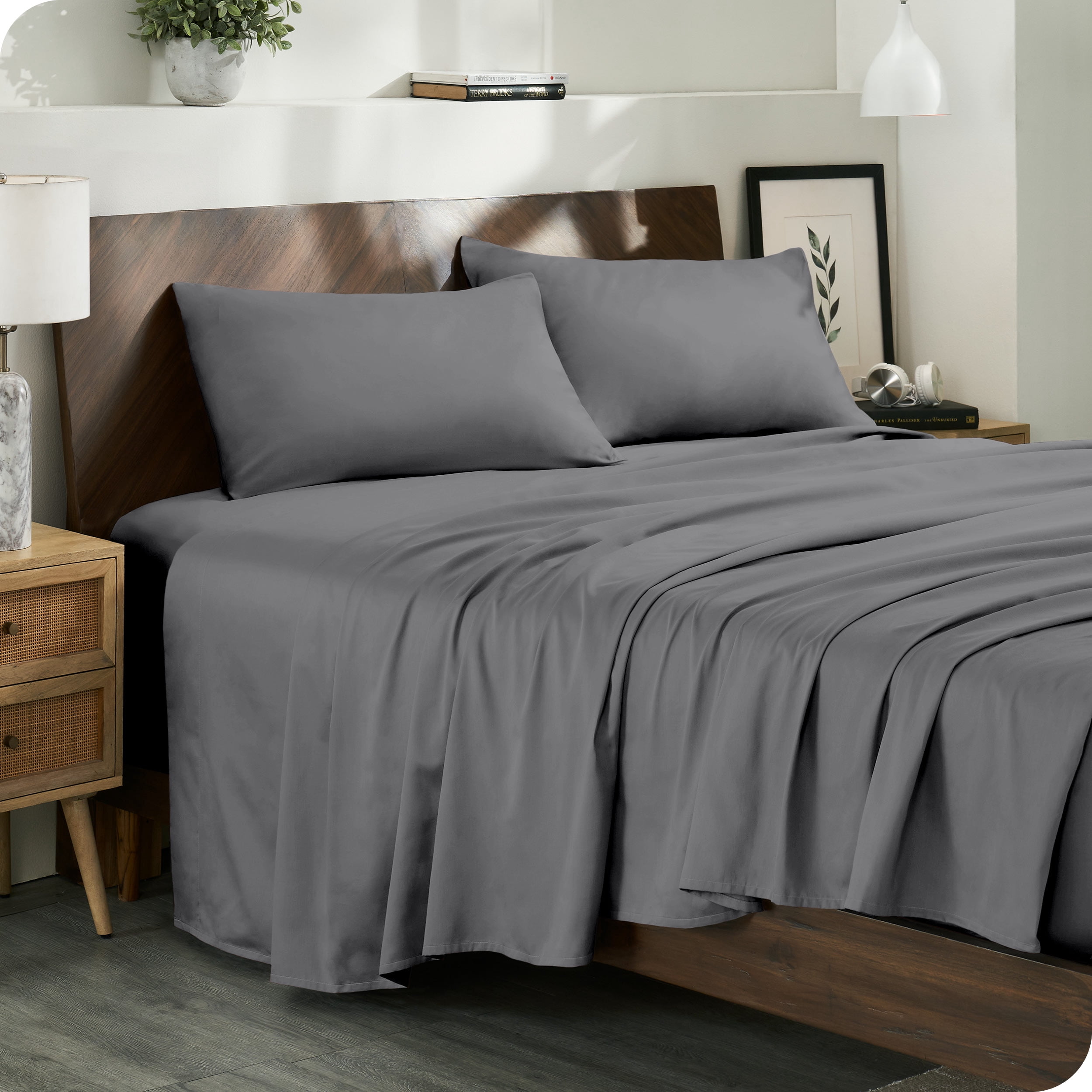 Bare Home 100% Organic Cotton Sheet Set - Sateen Weave