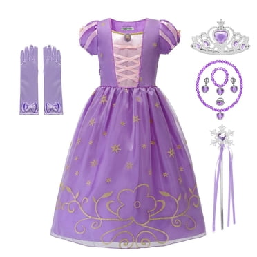 HAWEE Rapunzel Princess Halloween Dress Sofia Costume Deluxe Party Fancy Dress Up for Girls, with Accessories