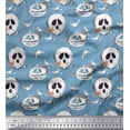 thumbnail image 1 of Soimoi Tissu en Georgette de Polyester Spider Web,Bat & Ghost, Imprimés de Tissu d'Halloween au Mètre, 42 Pouces de Large, 1 of 3