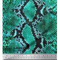 thumbnail image 2 of Soimoi Green polyester Crepe Fabric Leopard & Snake Animal Skin Printed Fabric 1 Yard 52 Inch Wide, 2 of 3