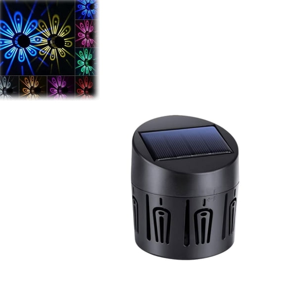 A Pair Of Decorative Solar Lights— Solar Wall And Fence Fixtures Featuring Decorative LED Night