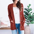 thumbnail image 1 of TIMIFIS Womens Open Front Knit Cardigan Long Sleeve Oversized Sweater Chunky Cable Boho Pockets Coat-RedFall/Winter, 1 of 6