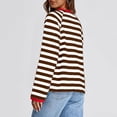thumbnail image 5 of Timegard Fall Tops for Women 2024 Crewneck Striped Drop Shoulder Loose Blouse Comfy Long Sleeve Tops, 5 of 5