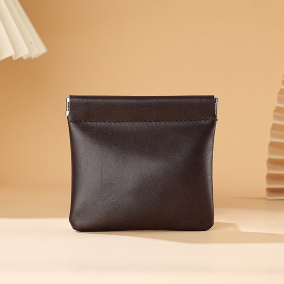 Pochette Portable pour Pièces, Fermeture Automatique, Porte-Monnaie, Organisateur en Similicuir, Pochette à Billets pour Transporter des Pièces, Pochette à Bijoux Pratique