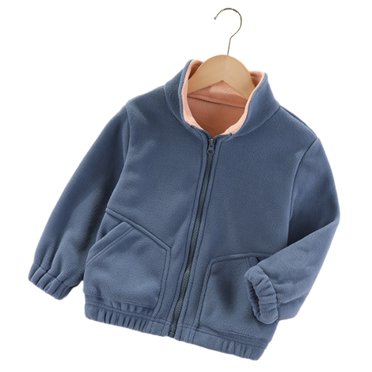 Toddler Fleece Jacket Boys Full Zip Polar Fleece Jacket Winter Outerwear Coat With Pockets for Boys Girls