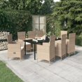 thumbnail image 1 of vidaXL 9 Piece Garden Dining Set with Cushions Beige, 1 of 5