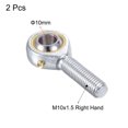 thumbnail image 3 of Unique Bargains Lot de 2 Roulements d'Extrémité de Tige Sphérique POS10, Alésage de 10 mm, Roulement d'Articulation Auto-Lubrifié, Filetage Mâle Main Droite M10x1.5, 3 of 6
