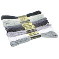 thumbnail image 1 of Trayknick 8Pcs 7.5m Thread Cross Stitch Embroidery Cotton DIY Craft Sewing Skeins for Cross Stitch Grey, 1 of 1