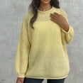 thumbnail image 1 of BVOFAR Chandails pour Femmes Grande Taille Chandails de Couleur Unie Manches Longues Col Rond Hauts Décontractés Coupe Ample Chandail, 1 of 5