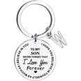thumbnail image 1 of Heliisoer To My Son Message Keychain Stainless Steel Initial Last Name 26 Letter Family Inspirational Keychain Gift, 1 of 1